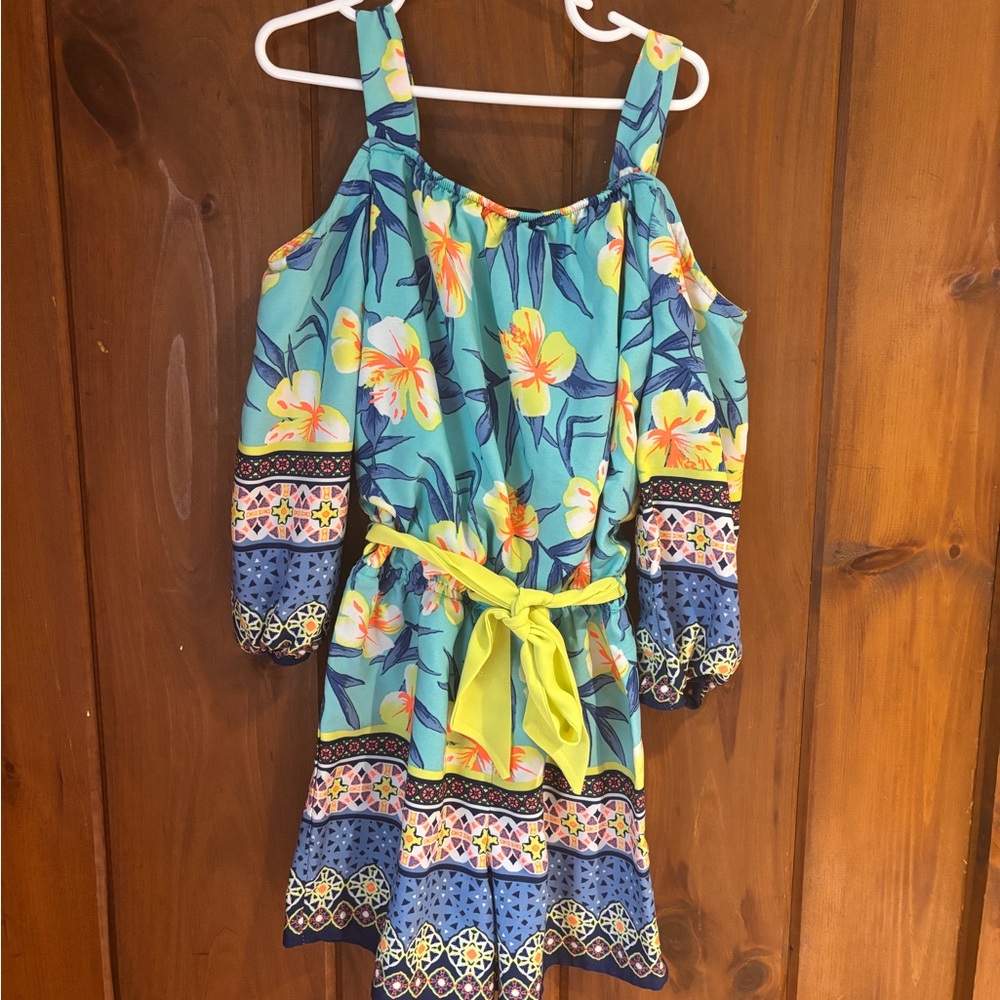 My Michelle Aqua skort with Floral Accents